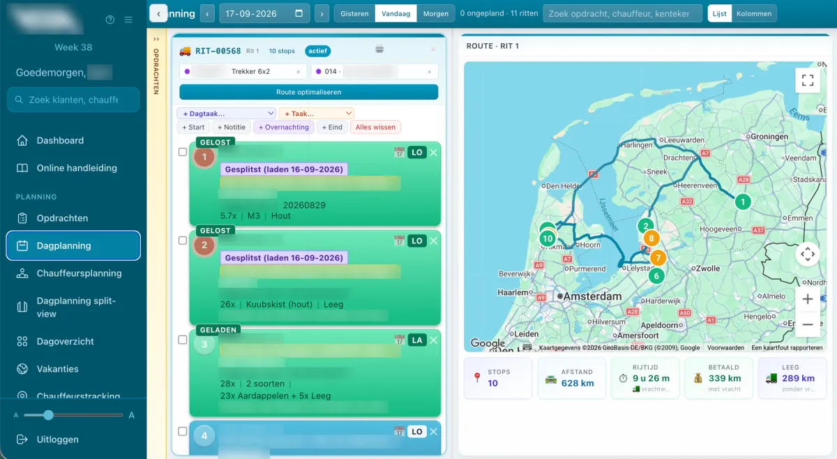 VYS TMS: Van opdracht tot factuur in één systeem.